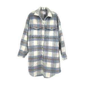 Yllw Blue and Cream Plaid Fuzzy Shacket | Perfect for Any Occasion